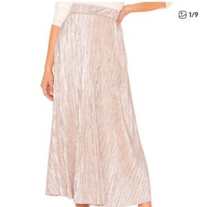 Free People Metallic Pleated Maxi Skirt